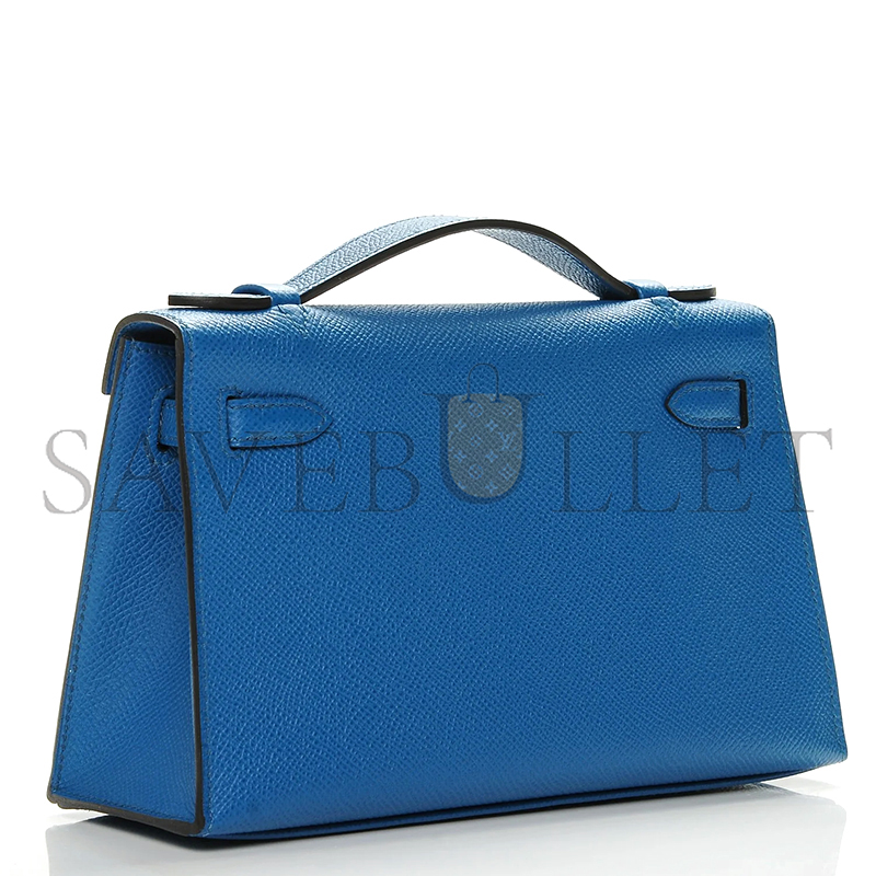 H**me5 master kelly pochette epsom bleu izmir palladium hardware (22*14*7cm)